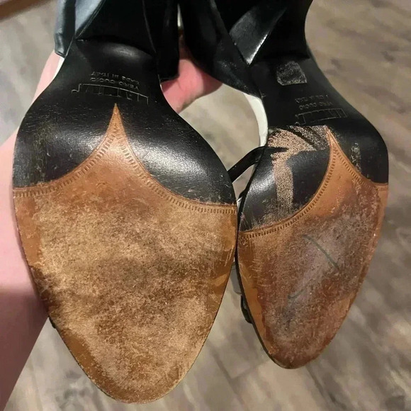 Le silla VTG black & white flower heels size 38 / 7.5 luxury - Picture 7 of 7